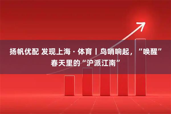 扬帆优配 发现上海 · 体育丨鸟哨响起，“唤醒”春天里的“沪派江南”